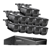 1080p 16 Channel 12 Camera Outdoor Wired Security System, Smart Motion Detection, 100 ft Infrared Night Vision, IP67 Weatherproof